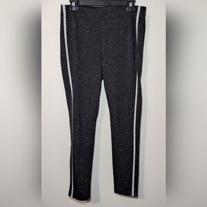 Lou & Grey Striped Spacedye Leggings Ponte Knit Women's Size M